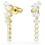 Mesmera drop earrings Mixed cuts, White, 18K gold finish